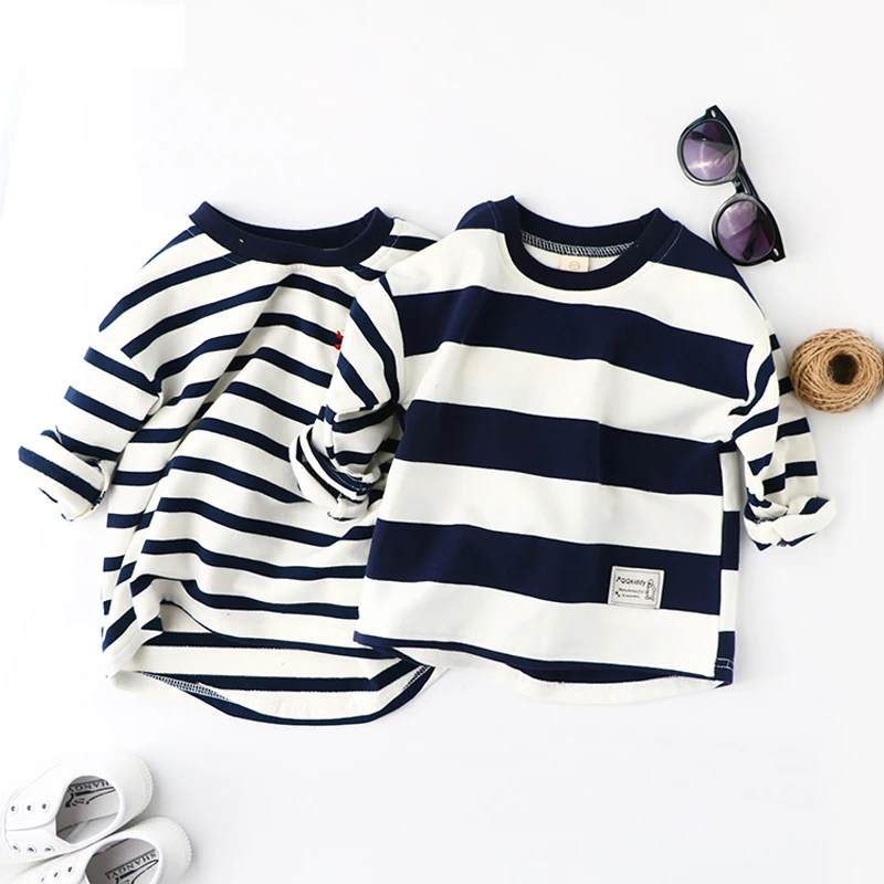 Striped Long Sleeve Toddler Boys T Shirts Autumn Fashion Kids Tees for