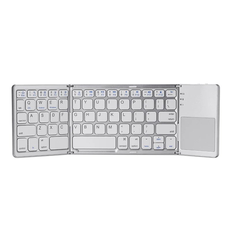 С сенсорной панелью для планшета, ноутбука, настольной универсальной клавиатуры Беспроводная Bluetooth складная клавиатура три сложения мини-клавиатура