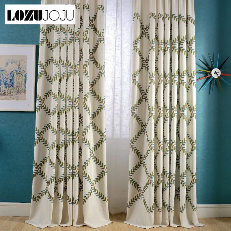 Lozujoju Olive New Cotton Embroidered Curtain Fabric Whole Curtain Fabric Whole