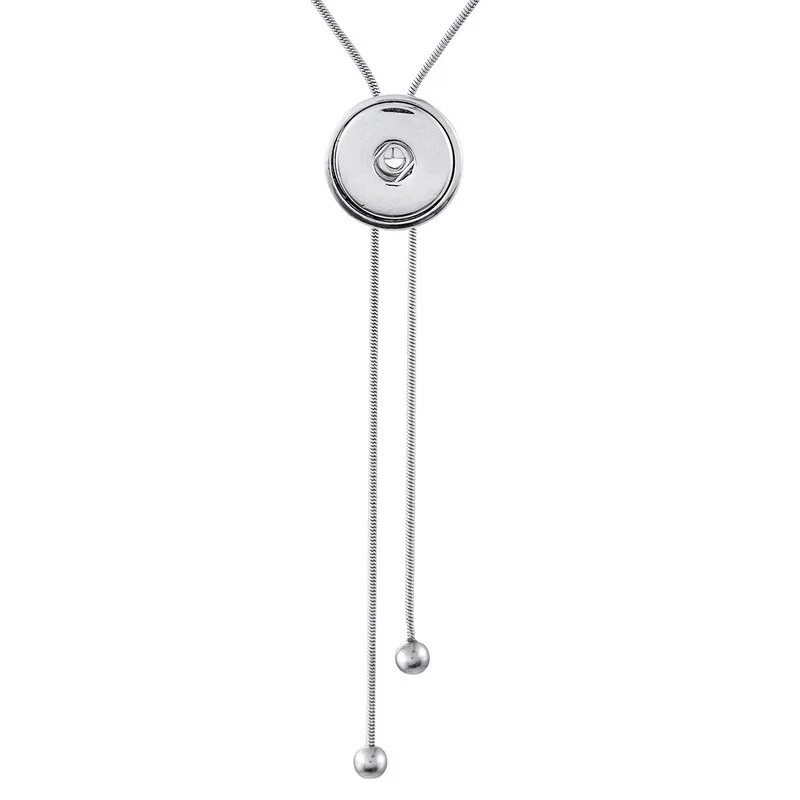 Металлический чокер 70 см Шарм красивый круглый Кнопка подходит DIY 18 мм украшение с заклепками женщин ZG027