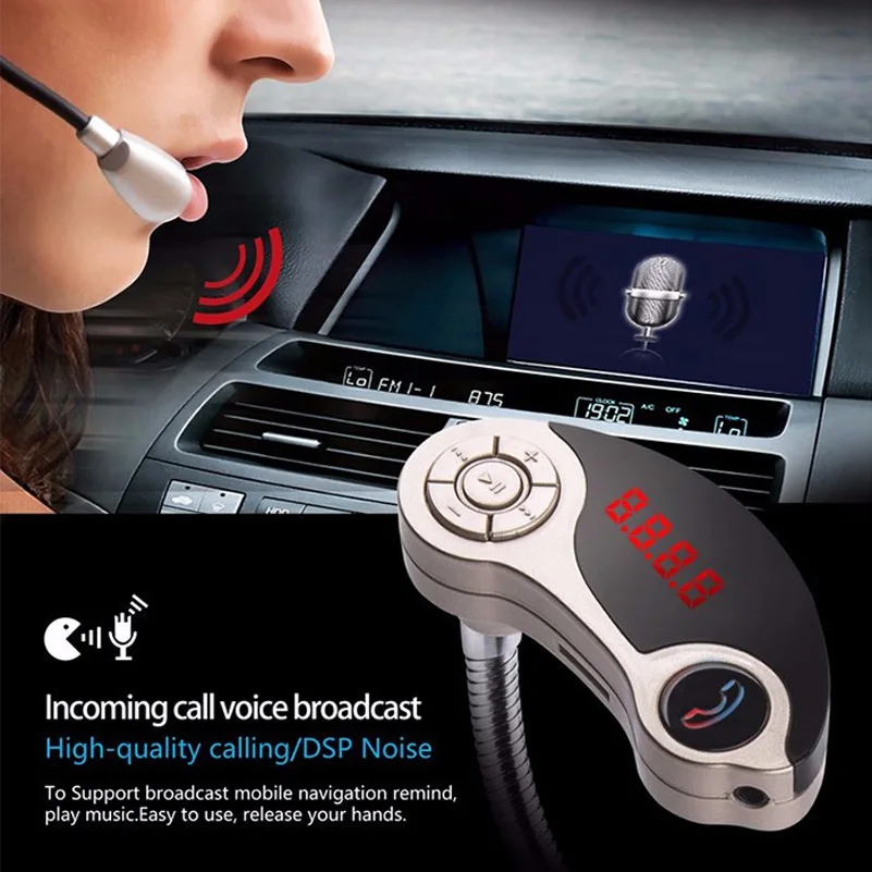 Konrisa Bluetooth fm-передатчик модулятор Aux Выход 3,5 мм разъем для громкой связи автомобильный комплект беспроводной A2DP музыкальный плеер Поддержка USB драйвер