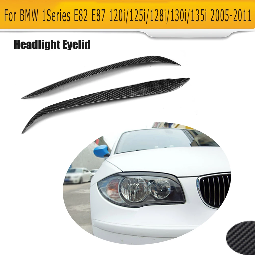 Передняя фара накладки на веки из углеродного волокна для BMW E82 E87 05 11 M Sport 120i 125 I 2