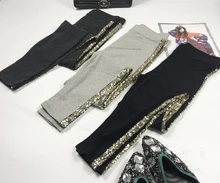 ^#Cheap Spring Autumn Leggings Women Fashion Sequins Stripe Side Pure Cotton Trousers Girls Ladies All-match Basic Trousers Leggings ^#Cheap Spring Autumn Leggings Women Fashion Sequins Stripe Side Pure Cotton Trousers Girls Ladies All-match Basic Trousers Leggings