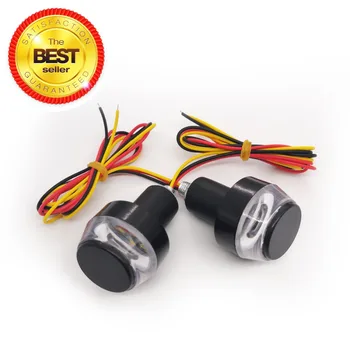 

2pcs of Hot Sale 2 PCS Motorcycle Amber LED Handle Bar End Indicator Grip Plug Turn Signal Light FOR 22mm Handlebar