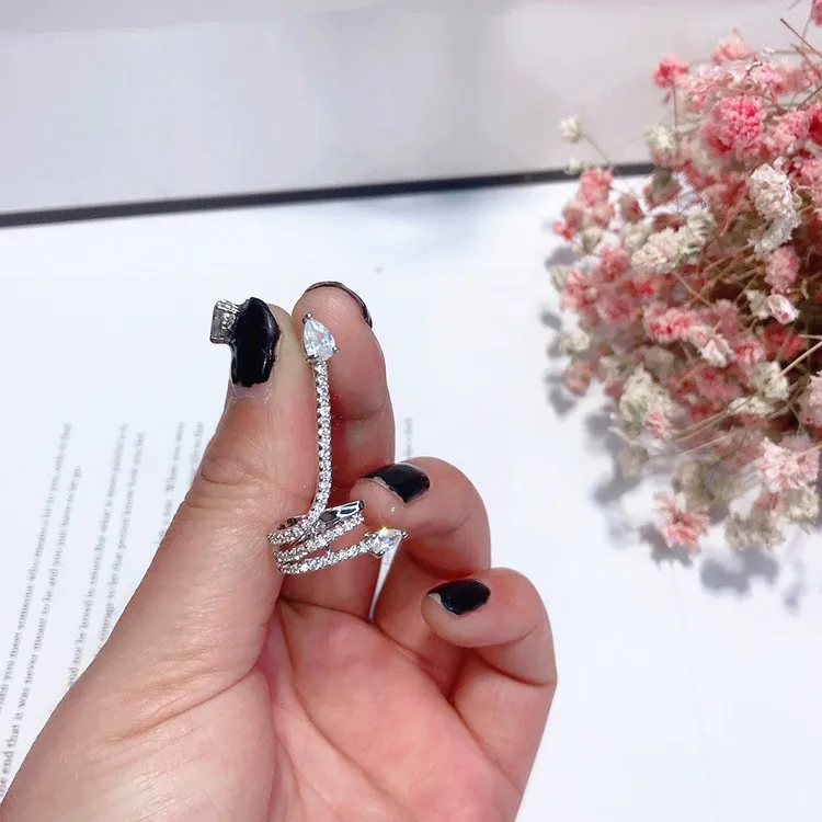 snake cz earrings silver stud Hypoallergenic fadeless alloy fashion jewelry stud earrings for women gift