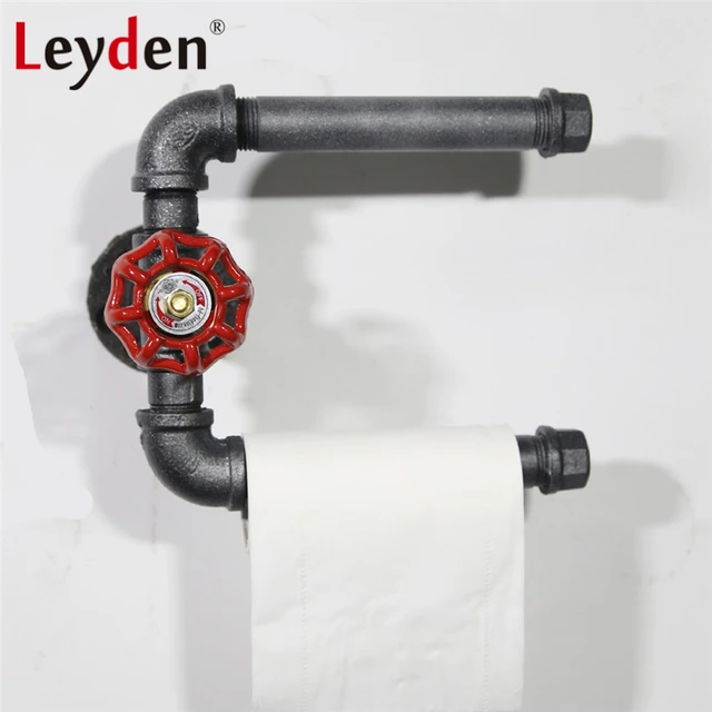 Leyden Iron Pipe Toilet Paper Holder Style Double Tissue Leyden Iron Pipe Toilet Paper Holder Style Double Tissue Rack Wall Mounted Restroom