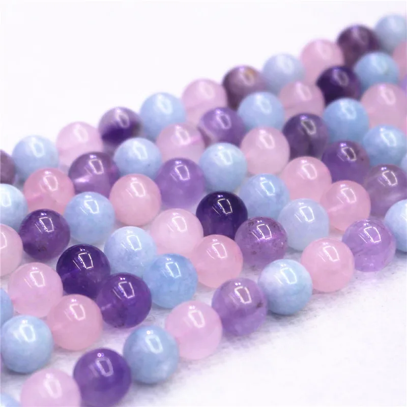 

Natural A Multicolor Beads,6mm 8mm 10mm Morganite Beads,Amethysts Quartz Beads,
