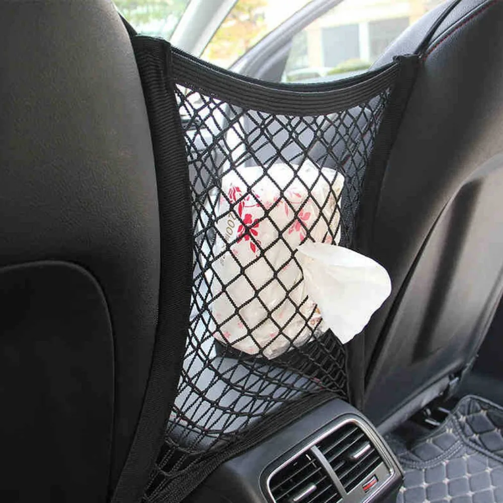 Автомобильный Универсальный Эластичный сетчатый мешок для багажника/Автомобильный органайзер, держатель для багажа с 4 пластиковыми крючками