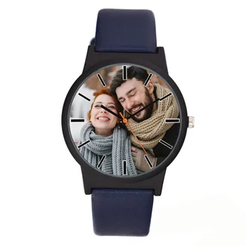 Reloj deportivo A3307 para hombre y mujer, cronógrafo personalizado con tu propia imagen, de cuero, informal, a la moda, creativo