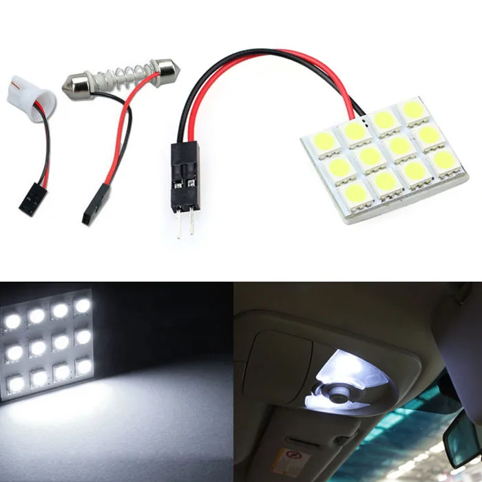 

Franchise 12 SMD 5050 LED T10 BA9S Festoon Adapter Car Light Panel Lamp 12V Long Service Life Dashboard Interior Corner Light #1