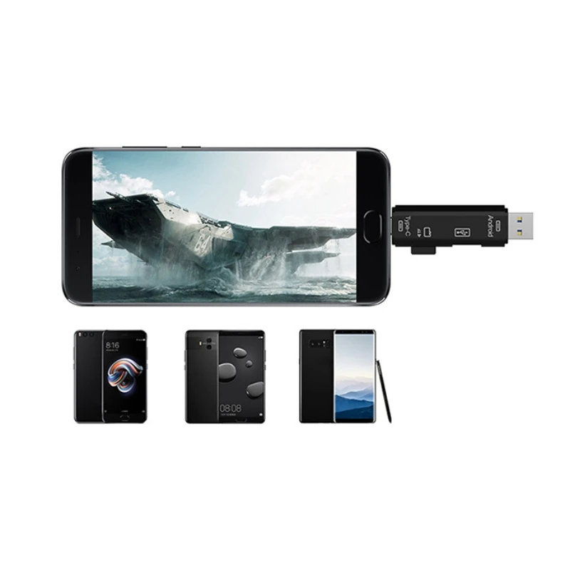 Многофункциональный картридер 3 в 1 Type C с разъемом Micro USB высокоскоростной OTG