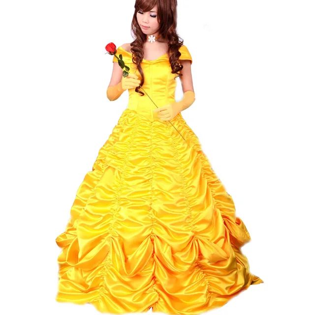 adult princess belle costume women beauty and the beast cosplay party ...