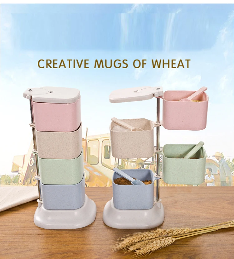 vertical rotating seasoning box, the creative kitchen, the seasoning salt monosodium glutamate seasoning box.vertical rotating  (10)