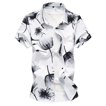

2018 summer New Fashion Printing Design Chinese Style Male Short-Sleeved Shirt Plus Large Size Casual Shirt Men 5XL 6XL 7XL