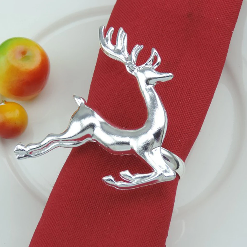 Zinc Alloy Elk Deer Design Napkin Rings Holders for Dinners Parties Dinner Table Decoration