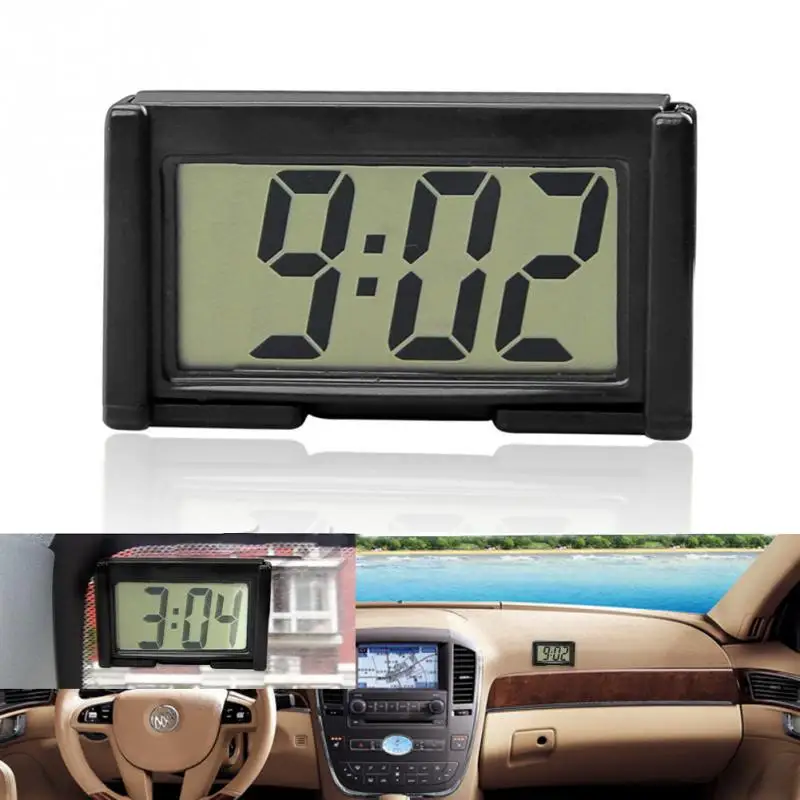 Интерьер автомобиля Авто приборная панель Настольные Цифровые часы ЖК-экран самоклеющийся кронштейн автомобильные часы