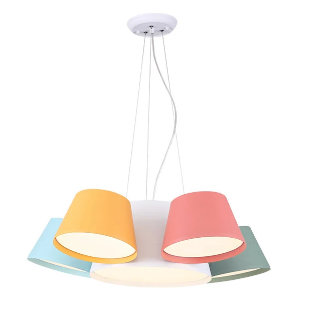 

Nordic post modern Foyer pendant lights modern simple style creative personality Macaron colorful Kids room bedroom LED Lighting