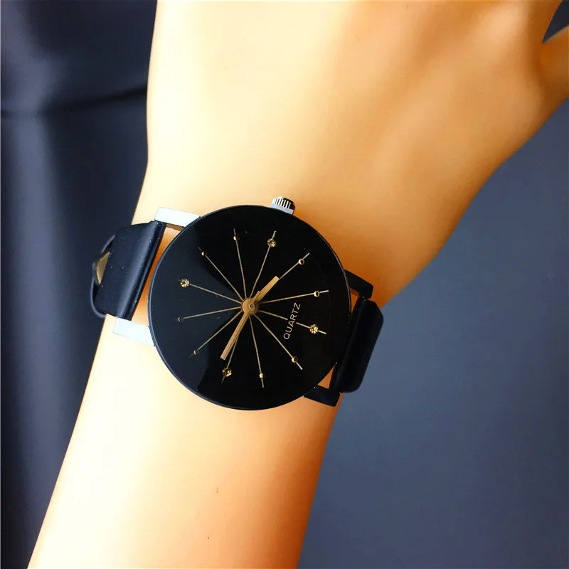 Fashion Couple's Quartz Watches Convex Radial Belt Watches Leisure Men's And Women's Watch  Wholesale Dropshipping