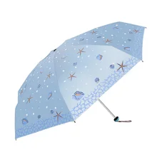 

Compact Windproof Open & Close Wind-Resistant Portable Black Travel Umbrella with Blue Sky canopy Small & Strong, Easy Touch,