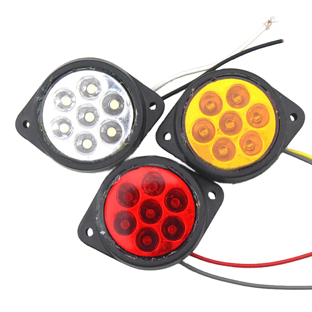 1 Pair 7 LEDs Car Side Marker Lights Truck Clearance Lights Round font b Lamp b