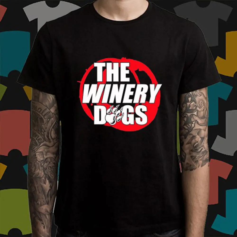 New THE WINERY DOGS Rock Band Group Logo Men's Black T Shirt Size S 3XL