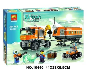 

394pcs Polar Adventure Crane Truck Arctic Outpost Model Building Blocks Kit Toys Kids Birthday Christmas Gifts