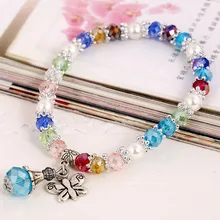 

Silver Color Ethnic Butterfly Crystal Pendant Charm Bracelets Multicolor Rhinestones Imitation Pearls Chain Bracelets SL051