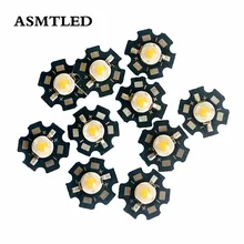 10-1000 шт. 1 Вт 3 Вт чип высокой мощности теплый белый светильник шарик излучатель светодиодный лампы Диоды лампы бусины с 20 мм Звезда PCB Платиновый теплоотвод