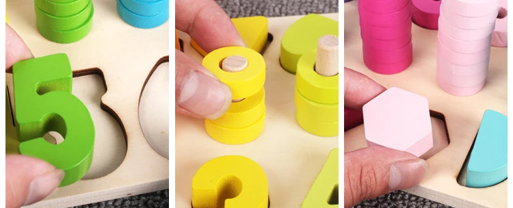 Детская деревянная игрушка форма и цифровое познание два в одном Раннее Обучение игрушки Монтессори раннее образование