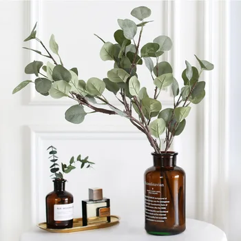 

DIY flores Summer Autumn Handmade Artificial Plastic Plants Eucalyptus Tree Branches Home Wedding Hotel Party Leaves Grass A1740