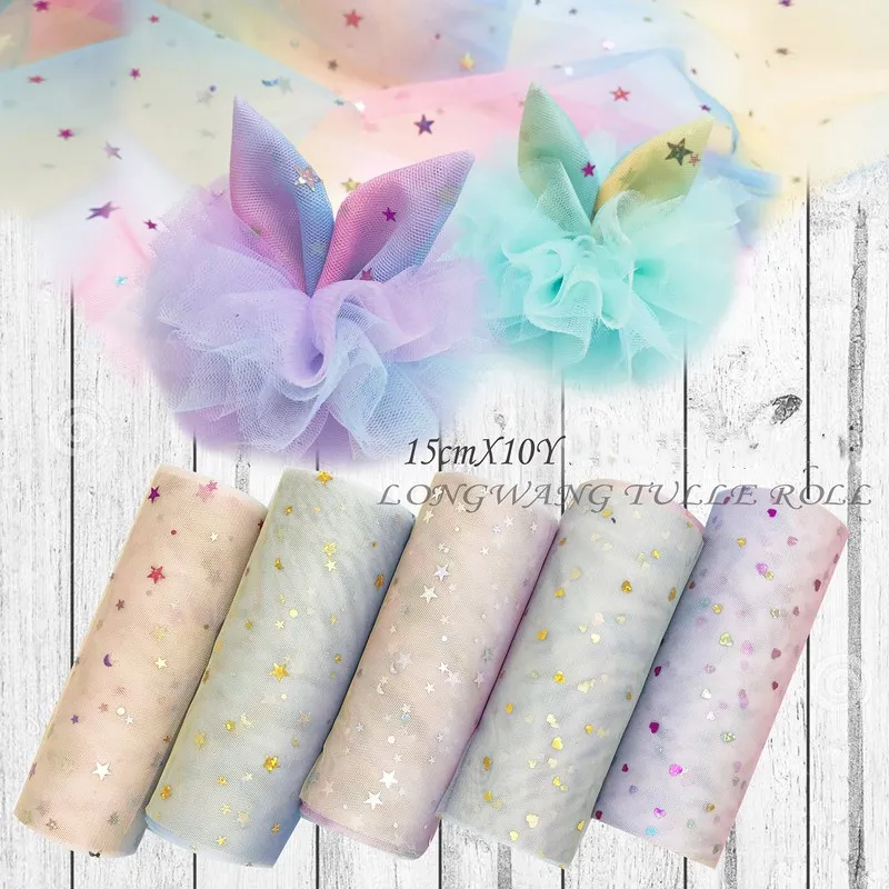 

Glitter Sequins Tulle Roll DIY Manual Baby Shower Tutu Skirt Wedding Table Decor Birthday Gift Gender Reveal Angel Wings Fabric