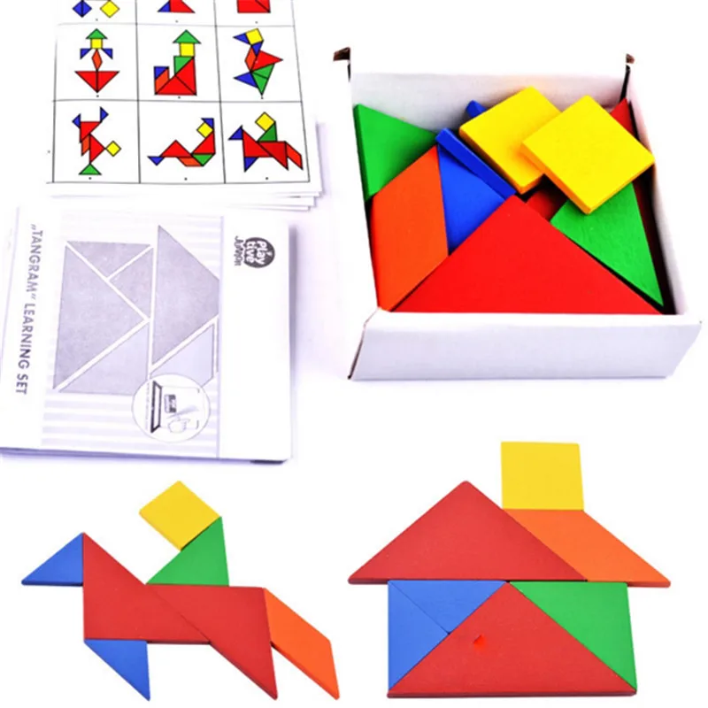 Красочно изменен Паззл-конструктор геометрический игрушки деревянные детские развивающие игрушки для детей играть весело обучающий пазл
