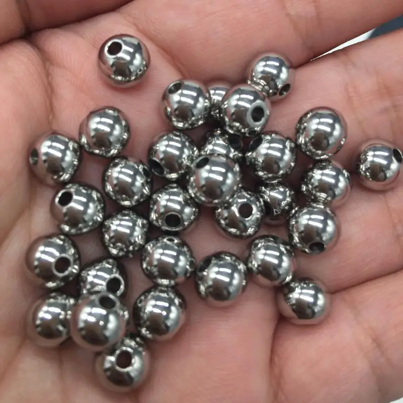 Buy 4mm/6mm/8mm Charm Beads 50PCS Stainless Steel