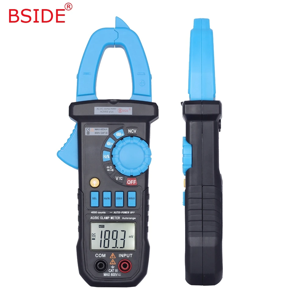 

BSIDE Digital Clamp Meter 400A AC/DC Current ACM03 PLUS Capacitance Frequency Tester Induction Voltage Alarm Multimeter