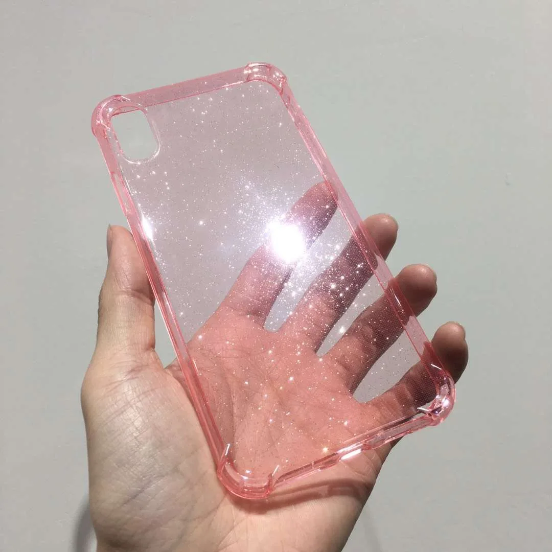 

3M Drop Proof Soft Glitter Cover Case for iphone XS MAX XR 10 X 6 6s 7 8 Plus Anti kNock Clear Bling Gasbag TPU Silicone Capa