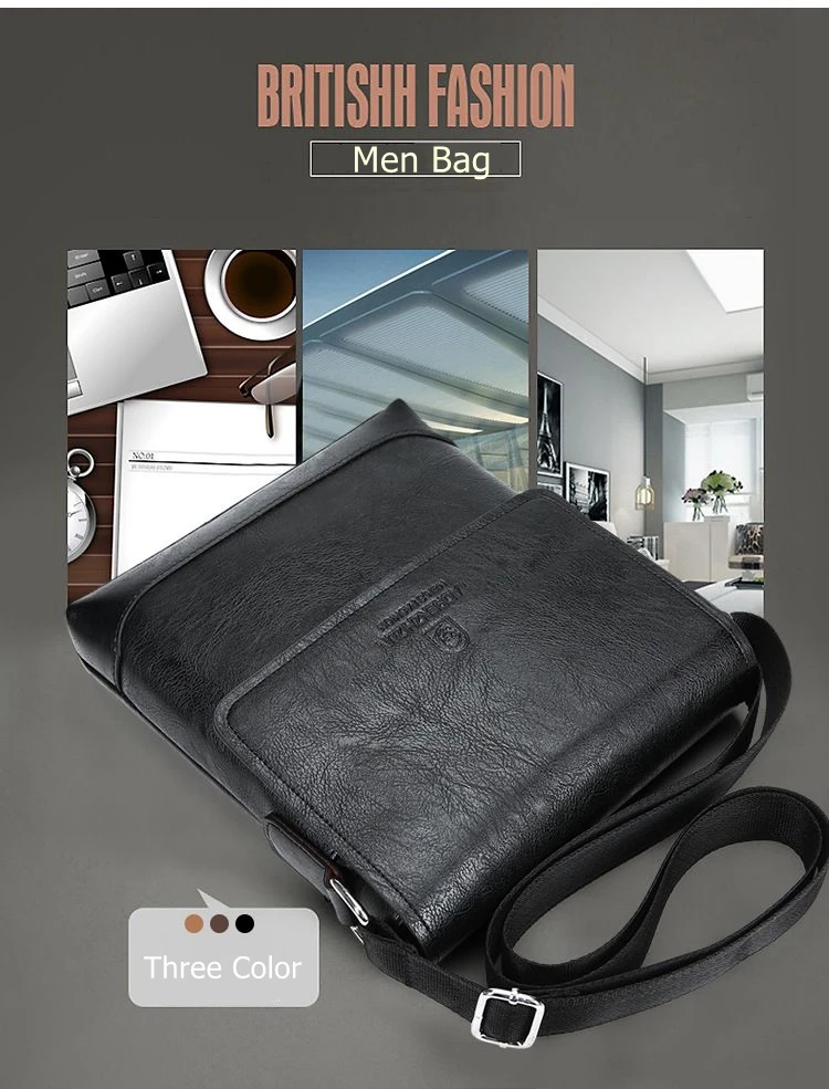 Новая модная мужская сумка-мессенджер, высокое качество, сумки на плечо для мужчин, Повседневная кожаная сумка через плечо, мужские деловые сумки WBS421