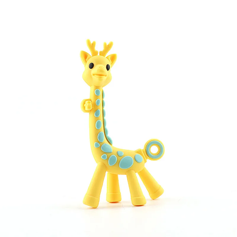 

Baby Kids Teether Silicone Cartoon Giraffe Shape BPA Free Infant Teething Toy New Necklace Hanging Toy