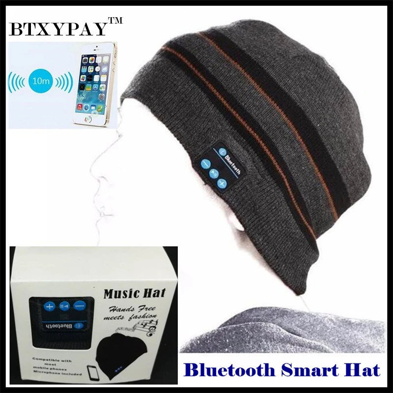 10 p! Беспроводной Bluetooth 4,2 Beanie для мальчиков и девочек, мужчин и женщин, вязаная зимняя шапка для наушников, ручной Mp3 микрофон, волшебная музыка, умная шапка+ подарочная коробка