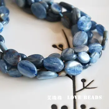 

natural blue kyanite oval button shape 8x10mm/10x14mm loose bead bracelet necklace earrings making jewelry craft findings