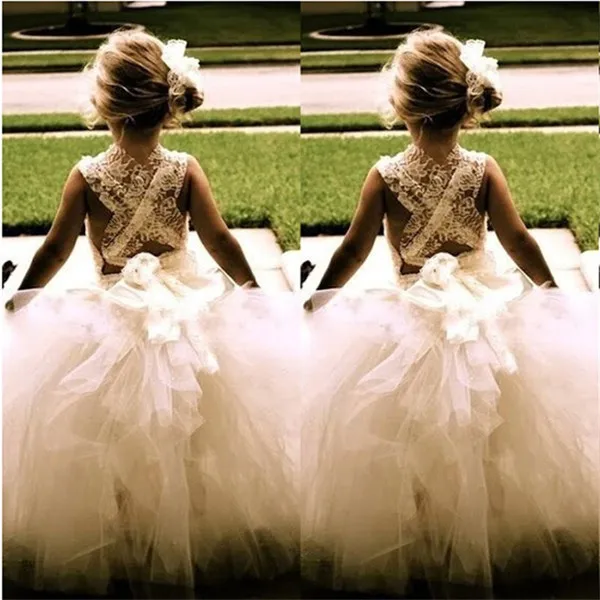 Beautiful Flower Girl Dresses for Wedding New Princess Tulle Party Birthday Communion Pageant Dress Little Girls Kids Children Dress