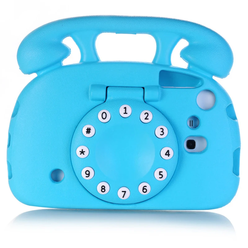 

Retro Telephone Shape Silicone Tablet PC Cases with Kickstand For Samsung Galaxy Tab3 P3200/T110/T111/T210/T211 7" Tablet Cases