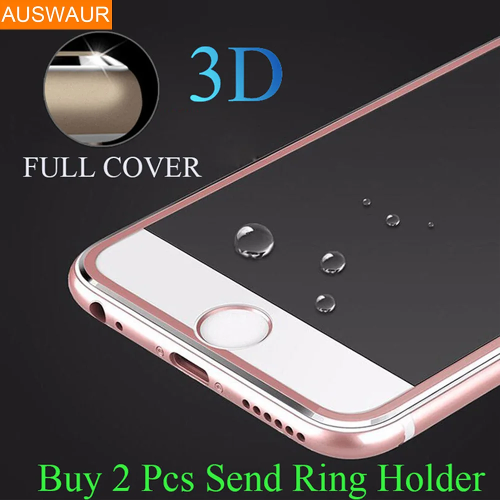 

9H 3D Titanium Alloy Metal Frame Curved Full Cover Tempered Glass Screen Protector Guard Film for IPhone 8 8 plus 7 6s 6 Plus