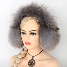 JKP новые наушники с натуральным мехом енота наушники милые меховые теплые наушники с наушниками можно ответить на телефон