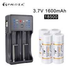 PALO 18500 батарея 3,7 V 1600mAh перезаряжаемая батарея 18500 Bateria recarregavel литий-ионная батарея с зарядным устройством