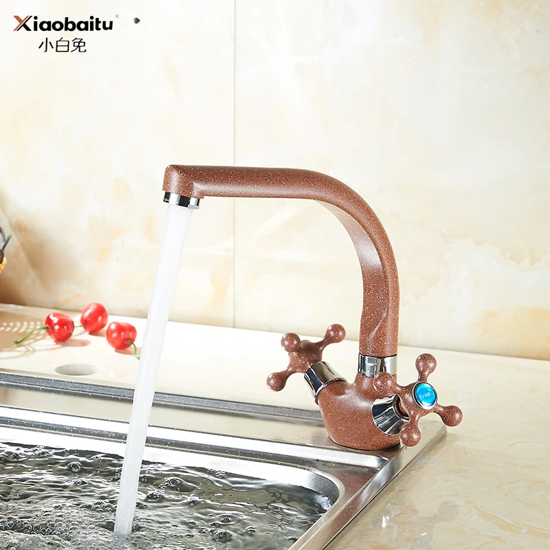 Brown Camber Cold And Hot Water Tap Bathroom Basin Faucets Vanity