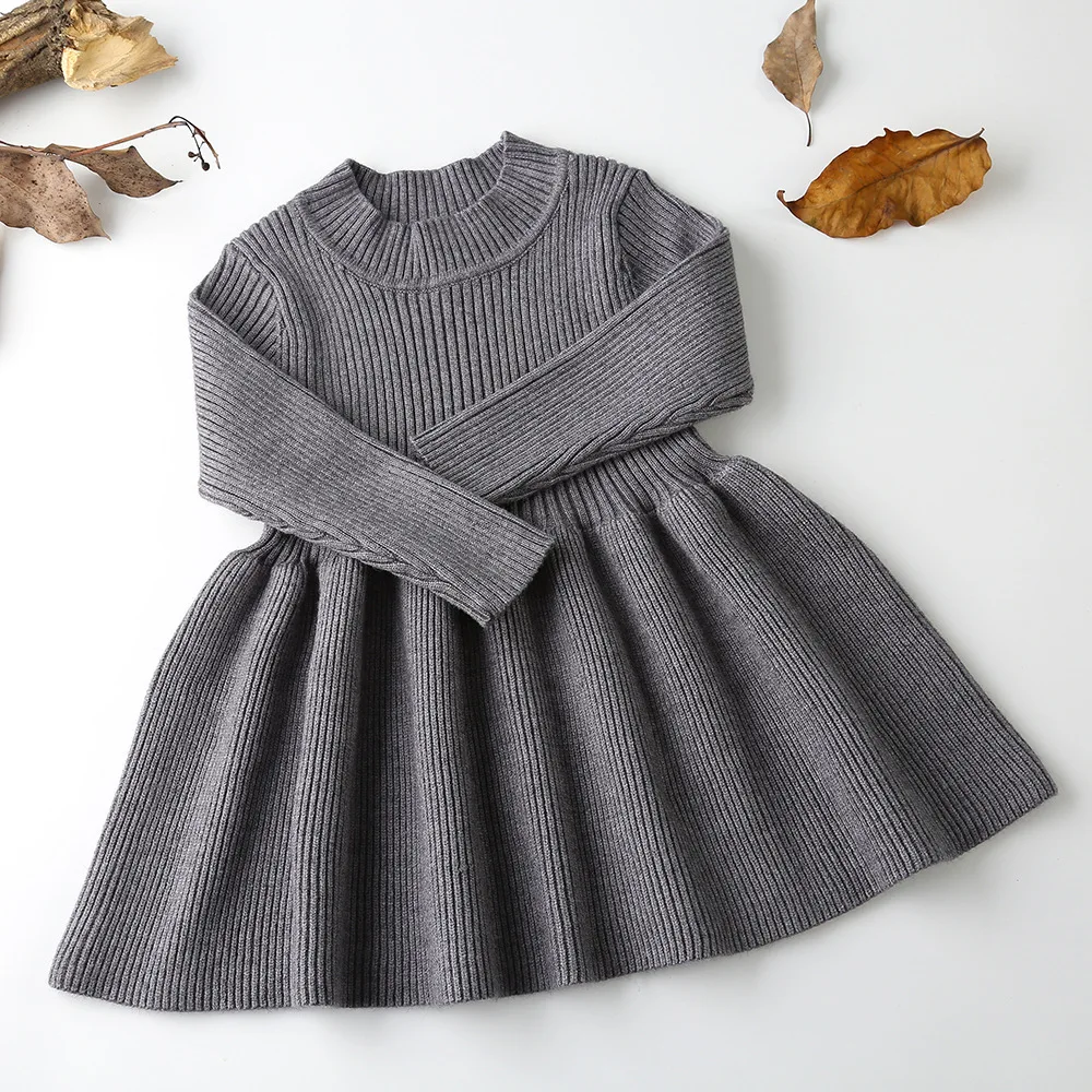 Г. Осенне-зимний шерстяной вязаный свитер для маленьких девочек платье для маленьких девочек Теплые Вечерние платья на свадьбу, одежда для малышей от 6 месяцев до 3 лет