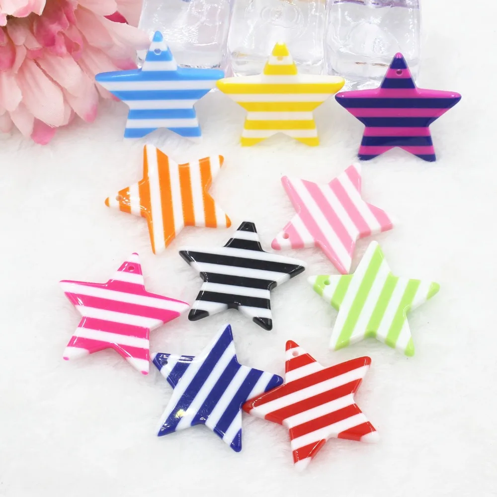 

30pcs/lot kawaii flat back resin stripe star DIY resin cabochons accessories