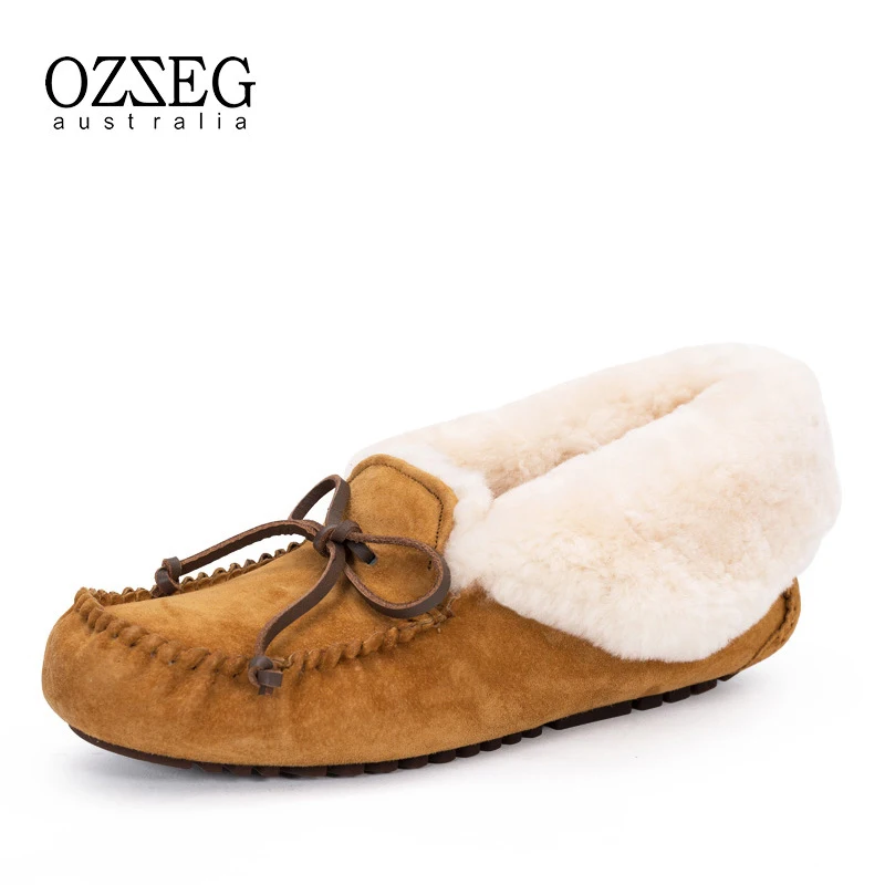 

Winter Women Flats Shoes Plush Warm Real Fur Mujer shoes Genuine Leather High Qualiy Winter Shoes For Women Slip On Flats Female