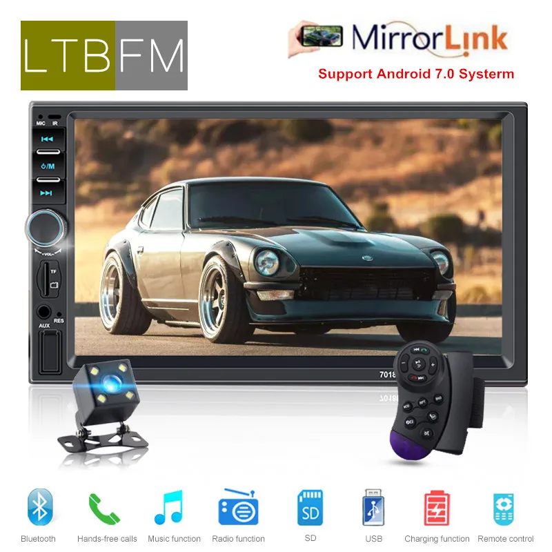 

LTBFM Touch Screen 2 Din Car Radio 7" Car Stereo Radio Bluetooth Autoradio Multimedia Car MP5 Player Auto Audio FM USB Camera