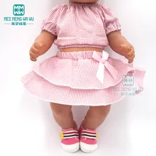 Одежда для куклы розовый клетчатый костюм подходит 43 см кукла новорожденная и американская кукла аксессуары